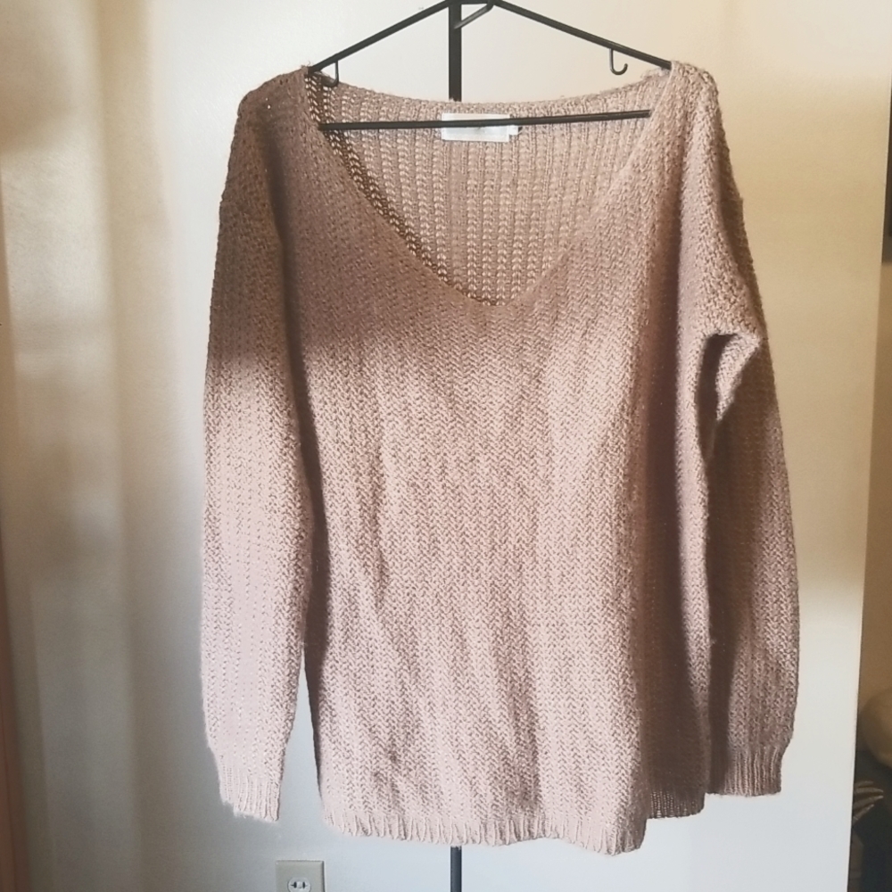 Merry Fun, Tan, Knitted Sweater, Size X-Large, Light Weight.